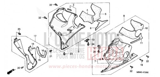 CAPOT INFERIEUR CBR600FX de 1999